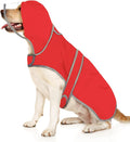 HDE Dog Raincoat with Clear Hood Rain Jacket Poncho for Small Medium Large Dogs Red - 3XL