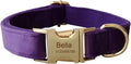 Dog Collar Custom Personalized Engraved Name and Phone Number for Puppy Small Medium Large Pets (XL, Purple)