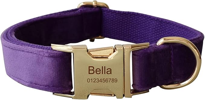 Dog Collar Custom Personalized Engraved Name and Phone Number for Puppy Small Medium Large Pets (S, Purple)