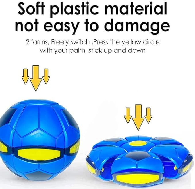 The Doggy Disc Ball for Small Medium Large Dogs, Portable Creative Flying Saucer Ball Stomp UFO Magic Balls, Decompression Pop Up Dog Toys Balls for Outdoor Sports Gifts (Football Red)