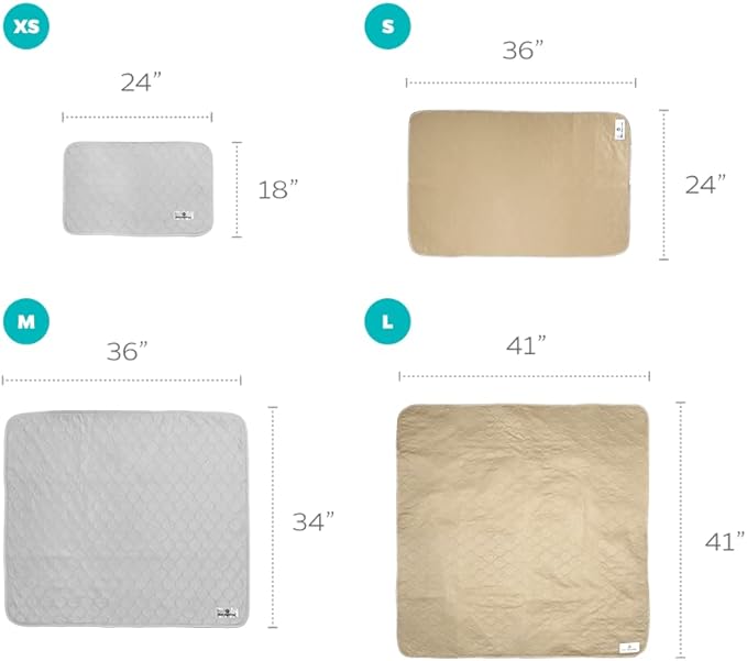 Pet Parents® Pawtect® Pads Washable Pee Pads for Dogs (2pack) of Premium Dog Pee Pads, Waterproof Puppy Pads & Reusable Dog Pads, Whelping Pads & Modern Pee Pads for Dogs (Tan/Grey, 34x36)