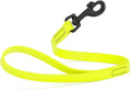 Dogline Biothane Waterproof Dog Leash Strong Coated Nylon Webbing with Black Hardware Odor-Proof Easy to Clean High Performance for Small or Large Dogs Made in USA 2 ft Lead, Safety Yellow