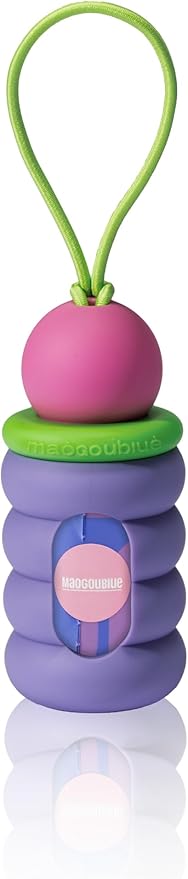 Dog Waste Bag Dispenser Pet Poop Bags Holder for Leash Lightweight Doggie Waste Bags Dispensers with Leash Attachment Includes 15 Bags (Purple)