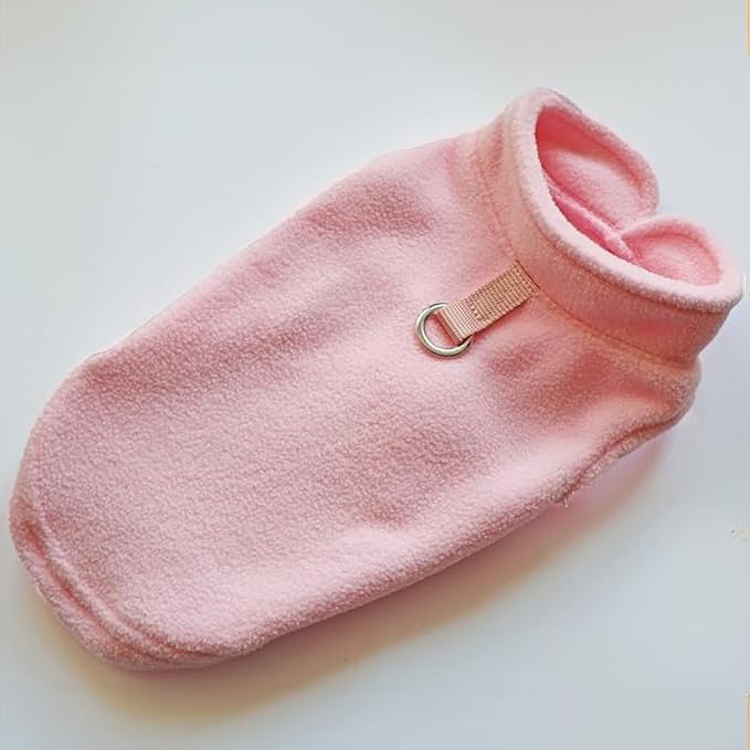 JACKO & CO - Fleece Vest Dog Sweater with Leash Ring - Soft, Warm & Lightweight Pullover Coat for Small & Medium Dogs, Puppies & Cats - Cozy Fall/Winter/Spring Pet Jacket (Pink Lemonade, XL 17-25lbs)