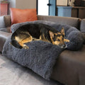 Calming Dogs/Cats Bed Mats, Dog Pad Washable Removable Couch Cover, Plush Long Fur Mat for Pets, Waterproof Lining, Perfect for Small, Medium and Large Dogs and Cats (Navy Blue, 45"x37")