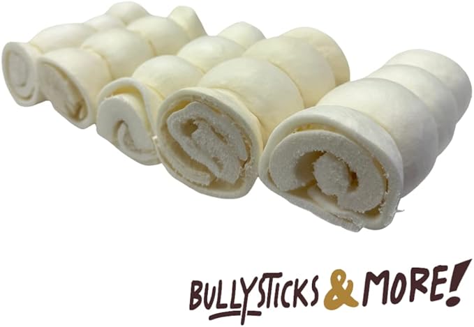 BULLYSTICKS & MORE 6 Inch Beef Cheek Rolls for Dogs (Extra Thick - 8 Count) - Beef Cheek Bones for Dogs - Dog Parents Choice - Premium No Hide Rolls