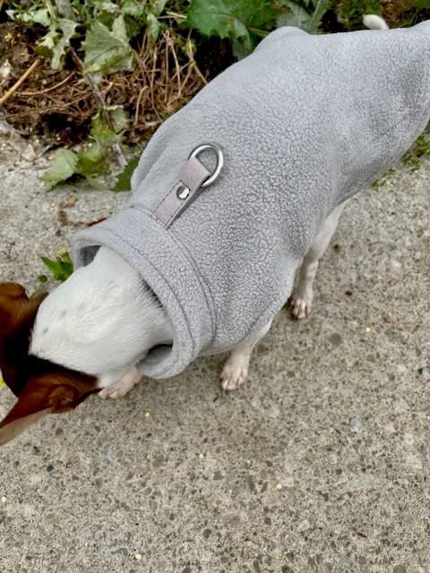 JACKO & CO - Fleece Vest Dog Sweater with Leash Ring - Soft, Warm & Lightweight Pullover Coat for Small & Medium Dogs, Puppies & Cats - Cozy Fall/Winter/Spring Pet Jacket (Grey, XX-Large 25-35lbs)