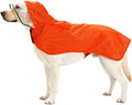 Pet Raincoat Packable Hooded Dog Rain Jacket Reflective Strips Lightweight Adjustable Poncho for Small Medium Large Dogs Orange XL