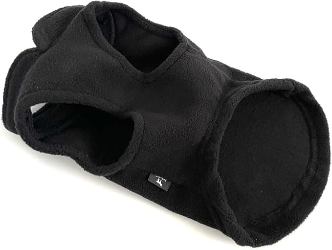 JACKO & CO - Fleece Vest Dog Sweater with Leash Ring - Soft, Warm & Lightweight Pullover Coat for Small & Medium Dogs, Puppies & Cats - Cozy Fall/Winter/Spring Pet Jacket (Black, Small 4-6lbs)