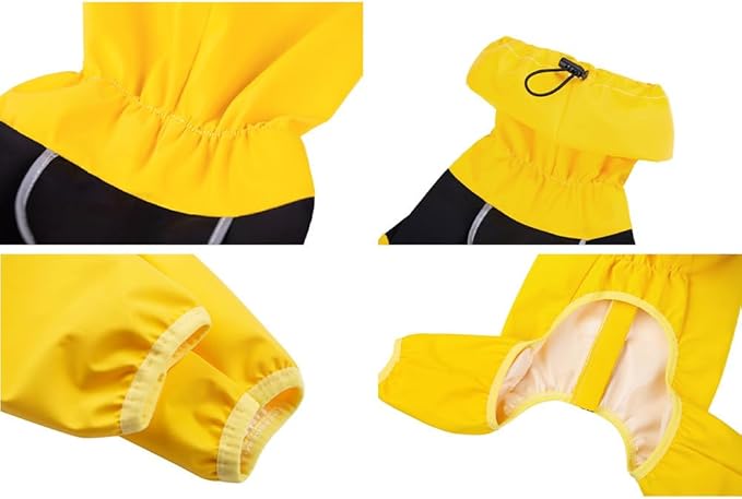 Dog Raincoat,Waterproof Windproof Rain Jacket,All-Weather Jacket,for Small Medium Large Extra Large Dogs (Black, X-Large)