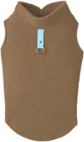 Gooby Fleece Vest Dog Sweater - Clay, Medium - Warm Pullover Fleece Dog Jacket with O-Ring Leash for Small to Medium Dogs