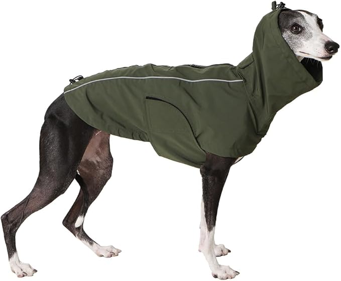 Waterproof Dog Raincoat, Hooded Raincoat for Dachshund Whippet Small Medium Large Dogs, Adjustable Dog Rain Coat Jacket (05(chest21-23'', back17-19.5''))