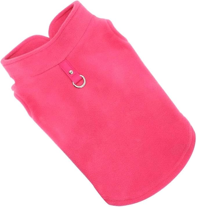 JACKO & CO - Fleece Vest Dog Sweater with Leash Ring - Soft, Warm & Lightweight Pullover Coat for Small & Medium Dogs, Puppies & Cats - Cozy Fall/Winter/Spring Pet Jacket (Pink, X-Large 17-25lbs)