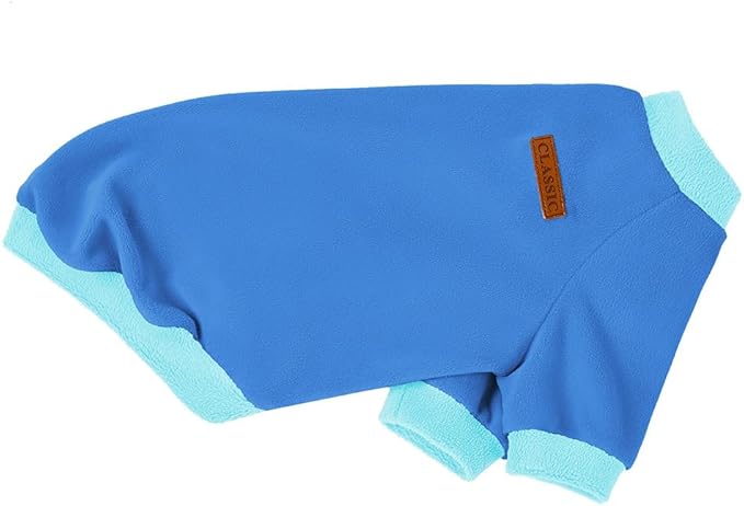 GreenJoy Classic Fleece Dog Sweater – Soft & Warm Stretchy Sweatshirt for Small Dogs & Cats, Cold-Weather Pullover for Everyday Wear (Dark Blue, X-Small)