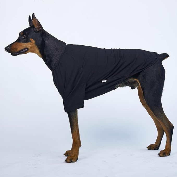 Dog Shirt for Small Dogs Plain T-Shirts Soft Breathable Dog Cotton Shirt pet Clothes (5X-Large, Black)