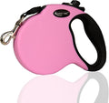 Retractable Dog Leash Hands-Free Adjustable Length 16ft with Safety Lock Durable Nylon Belt for Small Medium Large Dogs Easy Walk Training Portable Dog Leash Pink M