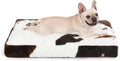Bedfolks Waterproof Dog Crate Bed,Plush Dog Bed with Removable Washable Cover,Faux Fur Dog Crate Pad for Medium Dogs,Fluffy Dog Kennel Bed 29"x21",Cow Print