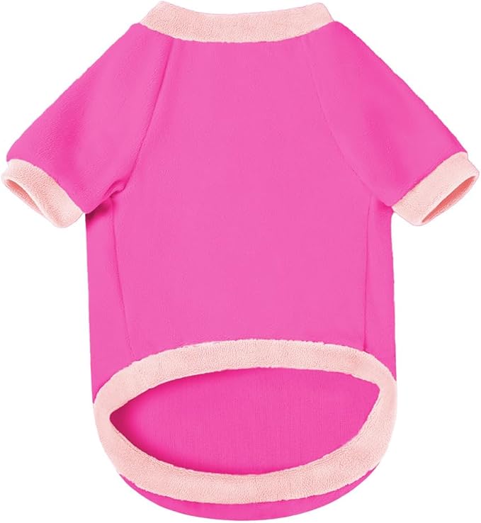GreenJoy Classic Fleece Dog Sweater – Soft & Warm Stretchy Sweatshirt for Small Dogs & Cats, Cold-Weather Pullover for Everyday Wear (Dark Pink, Large/X-Large)