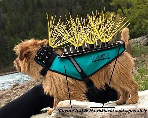 CoyoteVest CoyoteWhiskers Protection Nylon Bristles for CoyoteVest or SpikeVest Dog Harness Vest, Dog Accessories That Deter Coyote, Hawk and Raptor Attacks (Set of 4, Blue)
