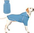 Basic Dog Hoodie Sweatshirts, Pet Clothes Hoodies Sweater with Hat and Leash Hole, Soft Cotton Outfit Coat for Small Medium Large Dogs, Light Blue (Large)