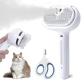 Cat Steam Brush with Release Button, Pet Spray Brushes for Shedding & Grooming, Mist Comb for Pet Long Short Haired, Steamy Brush for Cats Removing Loose Fur and Massage (White)