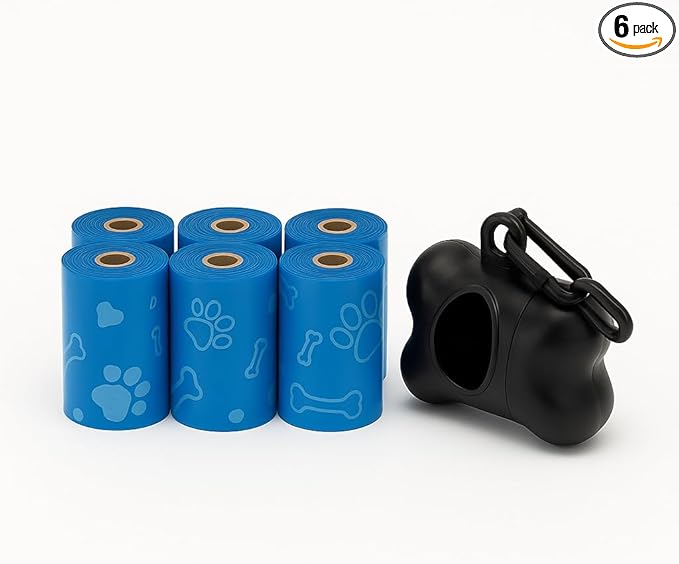 Dog Poop Bag - Pack 6 rolls 90 bags - Leak-Proof - Heavy Duty · Eco-Friendly + Travel Holder Clip Included Dispenser