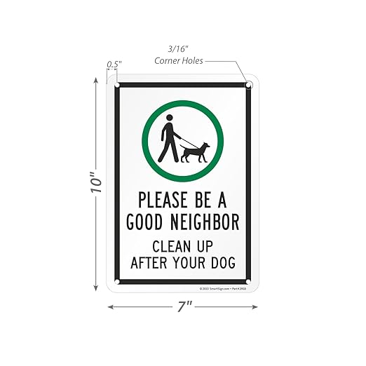 SmartSign 'Please Be A Good Neighbor Clean Up After Your Dog' Metal Sign with Symbol, 10" x 7", 40 mil Laminated Rustproof Aluminum, Green, Black and White, Made in USA