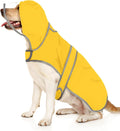 HDE Dog Raincoat with Clear Hood Rain Jacket Poncho for Small Medium Large Dogs Yellow - XXL