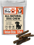 Pets Plus Premium Dog Treats – Venison Jerky, 5 Pack | All-Natural, High-Protein Dog Chews, Grain-Free Healthy Treats for Training, Rewards & Dental Support