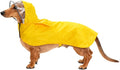 Pet Raincoat Packable Hooded Dog Rain Jacket Reflective Strips Lightweight Adjustable Poncho for Small Medium Large Dogs Yellow XXL