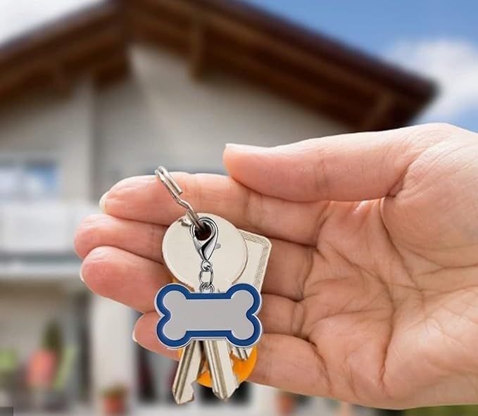 Personalized Dog ID Tags - tag for Dog Collar, pet ID tag, Dogs Tags for Pets, Laser Engraved, Name Tags for Dogs, Dog Tags for Large Dogs, Blank Dog Tags (Bone-Shaped-Large: Pink)