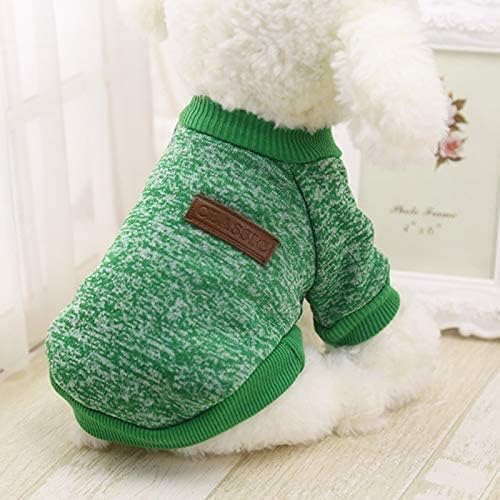 Idepet Pet Dog Classic Knitwear Sweater, Fleece Coat for Small,Medium Dogs,Warm Pet Dog Cat Clothes,Soft Puppy Customes (XXL, Green)