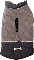 Reversible Dog Coats for Small Dogs Waterproof Warm Dog Jacket for Cold Winter,Grey M
