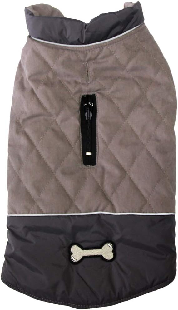 Reversible Dog Coats for Small Dogs Waterproof Warm Puppy Jacket for Cold Winter,Grey XS