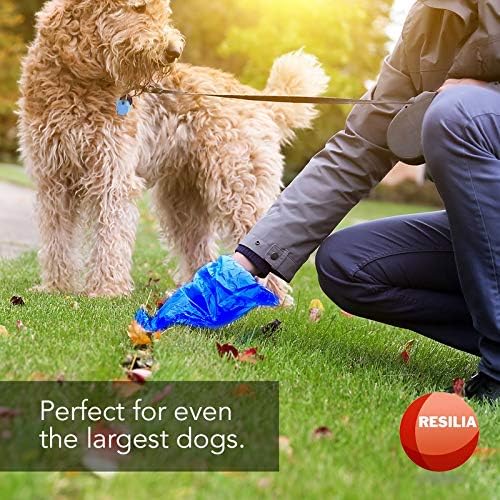 Resilia Commercial Grade Dog Poop Bags - Heavy Duty Pet Waste Removal Bag For Dogs, Cats, and Other Animals, Unscented, Blue, 8.5" W x 14" L, 1 Mil, 0.001 Inch, 1 Roll of 200 Bags