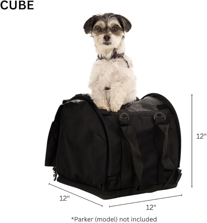 SturdiBag Pro 2.0 Pet Travel Carrier for Cats and Dogs | Soft Sided Pet Carrier Bag with Safety Clips and Seatbelt Straps for Airplane or Car Travel | Cube, Purple