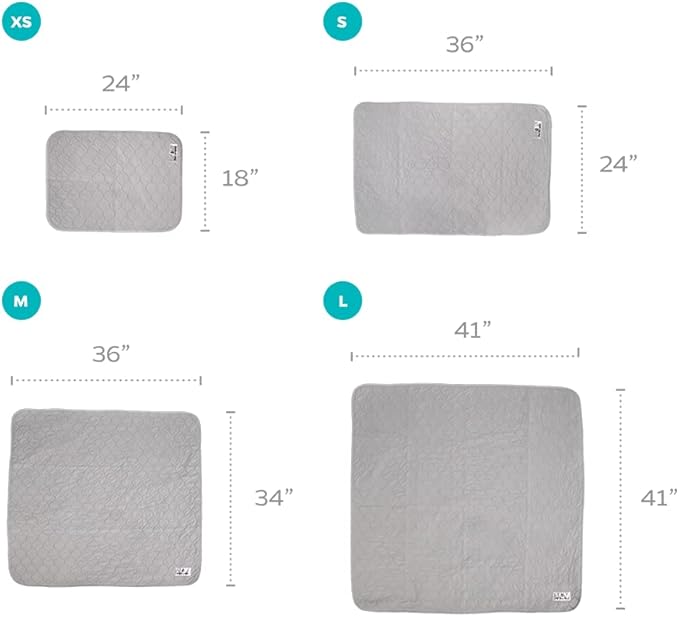Pet Parents® Pawtect® Pads Washable Pee Pads for Dogs (2pack) of Premium Dog Pee Pads, Waterproof Puppy Pads & Reusable Dog Pads, Whelping Pads & Modern Pee Pads for Dogs (Grey, 34x36)