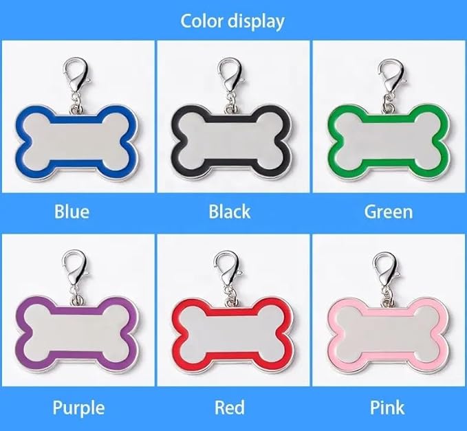 Personalized Dog ID Tags - tag for Dog Collar, pet ID tag, Dogs Tags for Pets, Laser Engraved Name Tags for Dogs, Dog Tags for Large Dogs, Blank Dog Tags (Bone-Shaped-Large: Green)