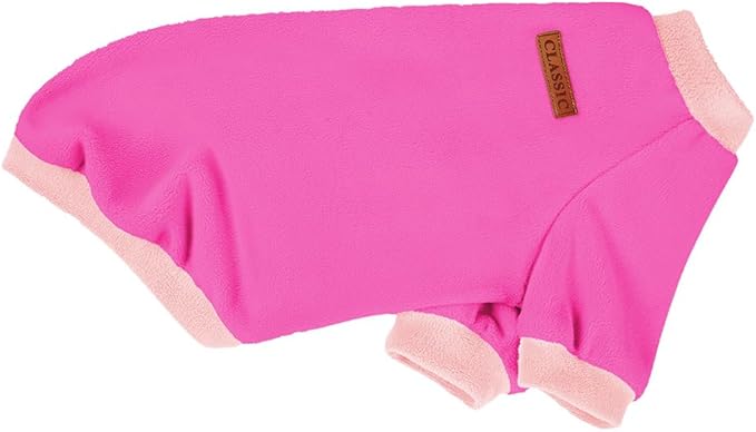 GreenJoy Classic Fleece Dog Sweater – Soft & Warm Stretchy Sweatshirt for Small Dogs & Cats, Cold-Weather Pullover for Everyday Wear (Dark Pink, Medium/Large)