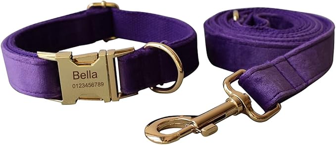 Dog Collar Custom Personalized Engraved Name and Phone Number for Puppy Small Medium Large Pets (XL, Purple)