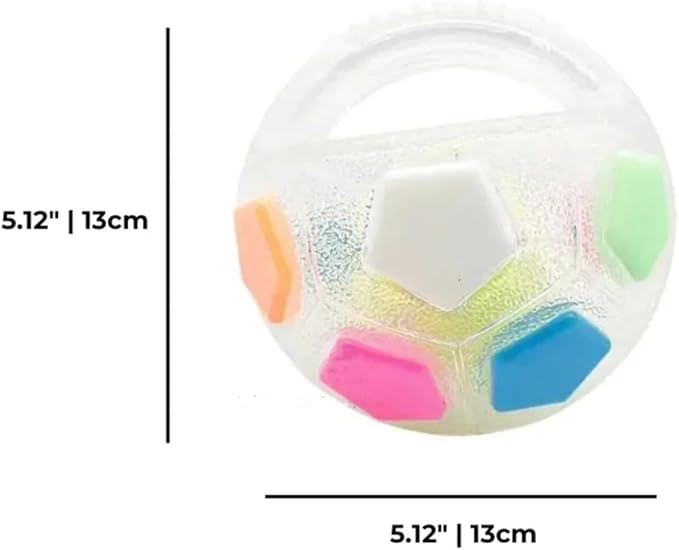 Dog Calming Ball with Handle for Dogs, 2026 New Interactive Football Shape Dog Toy, TPR Chewable Material, Squeaky, Water Play, Training & Outdoor Games (White)