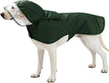 Pet Raincoat Packable Hooded Dog Rain Jacket Reflective Strips Lightweight Adjustable Poncho for Small Medium Large Dogs Army Gree M (Back:14 Inches)