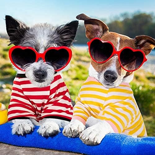 Geyoga 6 Pieces Dog Striped T-Shirt Cotton Breathable Pet Apparel Colorful Puppy Sweatshirt Clothes for Small to Medium Dogs Puppy(M)