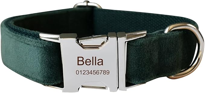 Dog Collar Custom Personalized Engraved Name and Phone Number for Puppy Small Medium Large Pets (S, Green)
