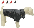 Lovelonglong Cool Dog Leather Jacket, Warm Coats Dogs Windproof Cold Weather Coats for Large Medium Small Dogs, Husky Clothing Black L-M