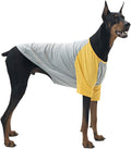 Dog Shirt for Small and Large Dogs Raglan Cotton T-Shirts Soft Breathable Dog Shirts pet Clothes Gray Series (X-Large, Gray/Yellow)