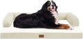 Large Dog Bed Orthopedic Washable - Beds Bolster Pet - XXXL Large Big Dogs - Memory Foam - Couch Sofa Bed- Waterproof with Removable Cover - Beige Dog Bed