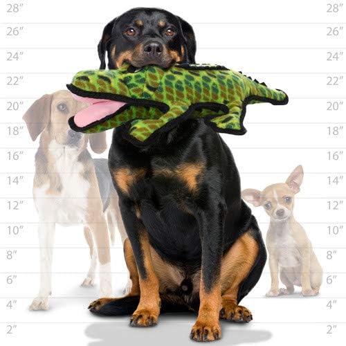 TUFFY - World's Tuffest Soft Dog Toy - Ocean Alligator-Squeakers - Multiple Layers. Made Durable, Strong & Tough. Interactive Play (Tug, Toss & Fetch). Machine Washable & Floats. (Combo Pack)