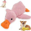 Dog Toys for Aggressive Chewers,2025 Upgraded Dog Chew Toys for Small Large Dogs,Indestructible Puppy Teething Toys,Plush Yellow Stuffed Duck Toy (Pink, Medium)