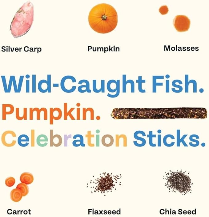 Chippin Giftable Soft Dog Treat | Wild-Caught Fish & Pumpkin Jerky for Dogs | Dog Birthday, Adoption, No Chicken, Grain-Free, Hypoallergenic | Made in USA, 4-Pack